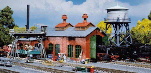 190113 Engine shed and servicing area set (image for) 190113 Engine shed and servicing area set