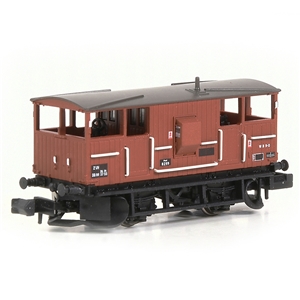 E87540 BR 20T 'Shark' Ballast Plough Brake Van BR Bauxite (image for) E87540 BR 20T 'Shark' Ballast Plough Brake Van BR Bauxite