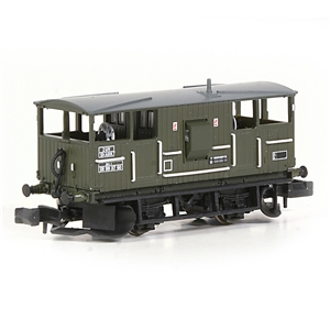 E87543 BR 20T 'Shark' Ballast Plough Brake Van BR Olive Green (image for) E87543 BR 20T 'Shark' Ballast Plough Brake Van BR Olive Green