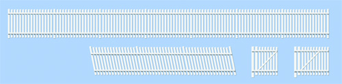 243 N GAUGE GWR Station Fencing, White Ramps & Gates (image for) 243 N GAUGE GWR Station Fencing, White Ramps & Gates