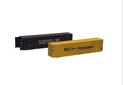 2F-028-020 45FT HI-CUBE CONTAINER PACK (2) P&O/SAMSKIP WEATHERED (image for) 2F-028-020 45FT HI-CUBE CONTAINER PACK (2) P&O/SAMSKIP WEATHERED