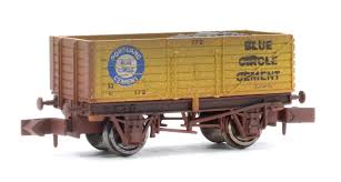 2F-071-075 7 Plank Wagon Blue Circle 172 Weathered (image for) 2F-071-075 7 Plank Wagon Blue Circle 172 Weathered