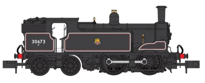 2S-016-010 M7 0-4-4 TANK 30673 BR EARLY CREST LINED BLACK (image for) 2S-016-010 M7 0-4-4 TANK 30673 BR EARLY CREST LINED BLACK