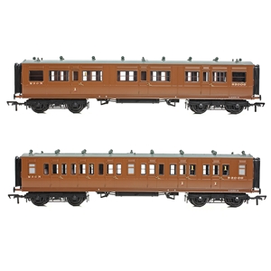 39-861 LNWR 50ft Arc Roof Composite Corridor M&GN Brown (image for) 39-861 LNWR 50ft Arc Roof Composite Corridor M&GN Brown