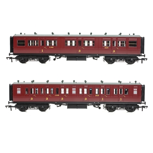 39-863 LNWR 50ft Arc Roof Composite Corridor LMS Crimson Lake (image for) 39-863 LNWR 50ft Arc Roof Composite Corridor LMS Crimson Lake
