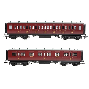 39-873 LNWR 50ft Arc Roof Third Corridor LMS Crimson Lake (image for) 39-873 LNWR 50ft Arc Roof Third Corridor LMS Crimson Lake