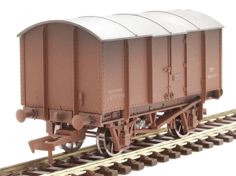 4F-013-036 4-wheel Gunpowder van in BR bauxite - 701059 - wthd. (image for) 4F-013-036 4-wheel Gunpowder van in BR bauxite - 701059 - wthd.
