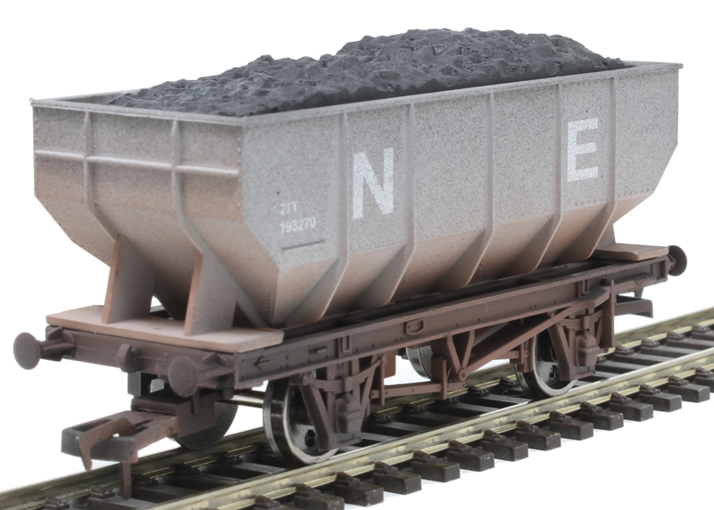 4F-034-032 21-ton mineral hopper in NE grey - 193270 - weathered (image for) 4F-034-032 21-ton mineral hopper in NE grey - 193270 - weathered