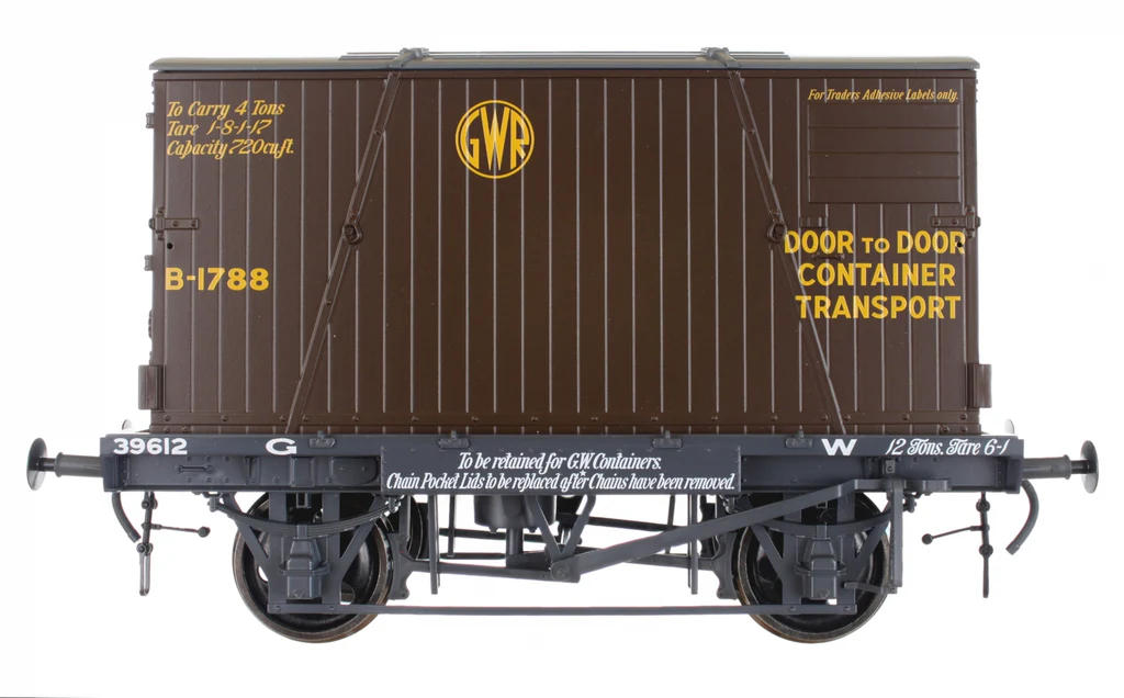 7F-037-002 O Gauge GWR Conflat 39612 BD2 Choc Container B-1788 (image for) 7F-037-002 O Gauge GWR Conflat 39612 BD2 Choc Container B-1788