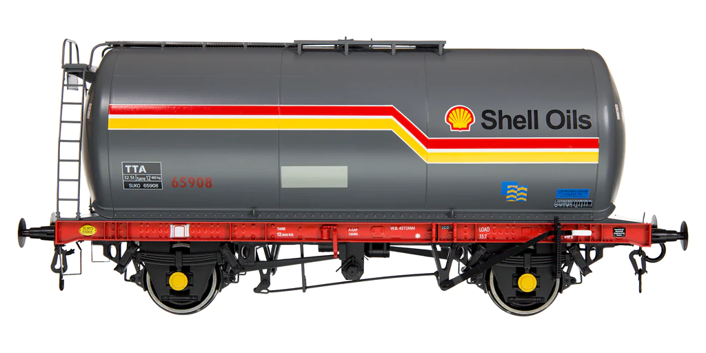 7F-064-005 45T TTA TANK WAGON SHELL OILS DARK GREY W/STRIPE (image for) 7F-064-005 45T TTA TANK WAGON SHELL OILS DARK GREY W/STRIPE