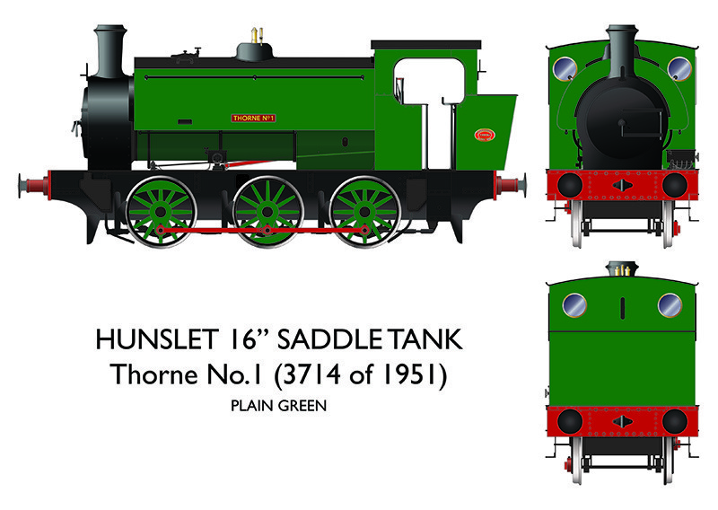 903507 16″ Hunslet – “Thorne No.1” Plain Green SOUND (image for) 903507 16″ Hunslet – “Thorne No.1” Plain Green SOUND