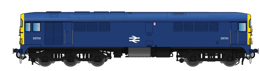 905006 CLASS 28 D5701 BR BLUE WITH FULL YELLOW ENDS (image for) 905006 CLASS 28 D5701 BR BLUE WITH FULL YELLOW ENDS