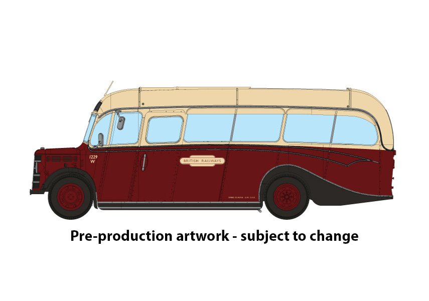 920007 Bedford OB – FWO615, British Railways crimson/cream (image for) 920007 Bedford OB – FWO615, British Railways crimson/cream