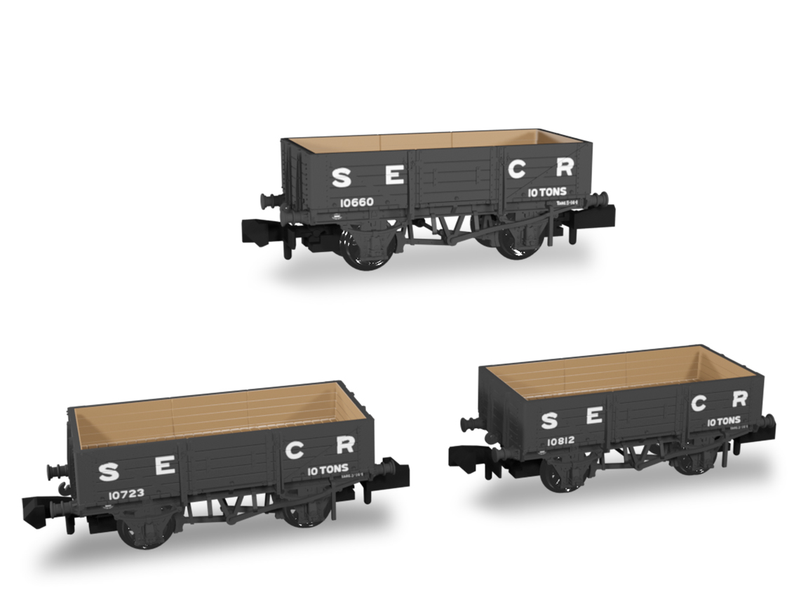 942002 SECR Wagons Pack 2 – SECR Livery 5 Planks (Dia.1349) (image for) 942002 SECR Wagons Pack 2 – SECR Livery 5 Planks (Dia.1349)