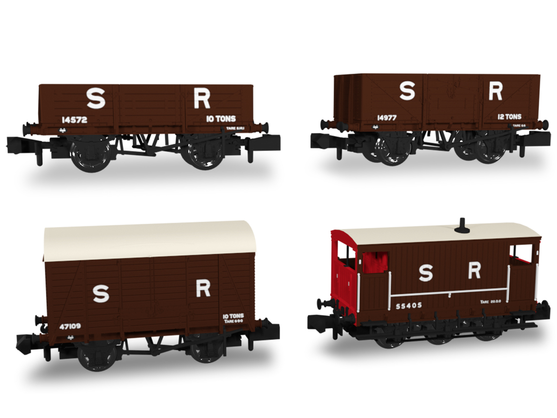 942005 SECR Wagons Pack 1 – SR pre-36 Livery Freight Train (image for) 942005 SECR Wagons Pack 1 – SR pre-36 Livery Freight Train