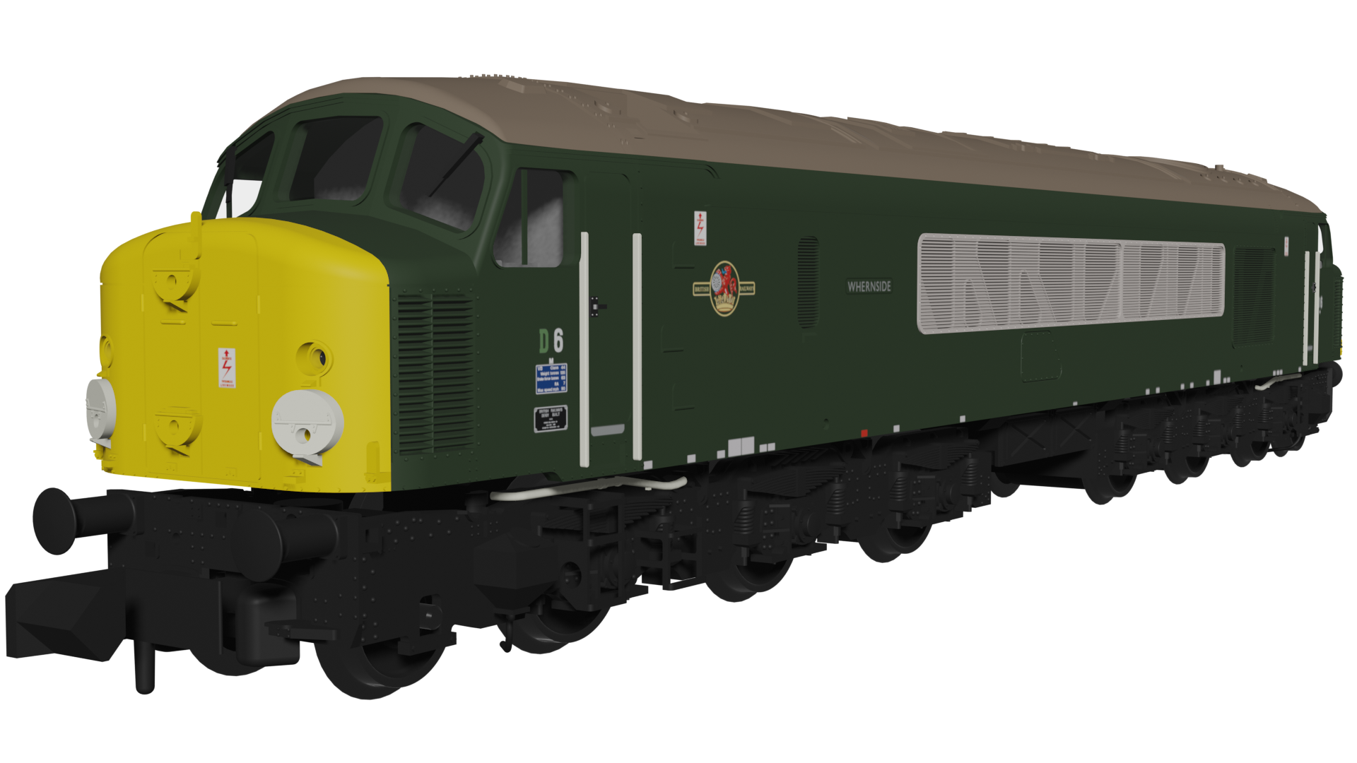 948005 Class 44 6/D6 “Whernside” BR Green Full Yellow Ends (image for) 948005 Class 44 6/D6 “Whernside” BR Green Full Yellow Ends