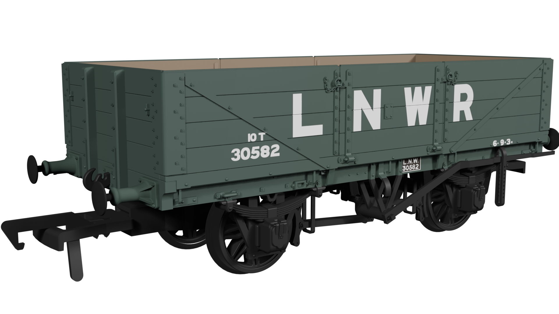 950004 LNWR D84 4-Plank Open – No.30582 LNWR Grey (image for) 950004 LNWR D84 4-Plank Open – No.30582 LNWR Grey