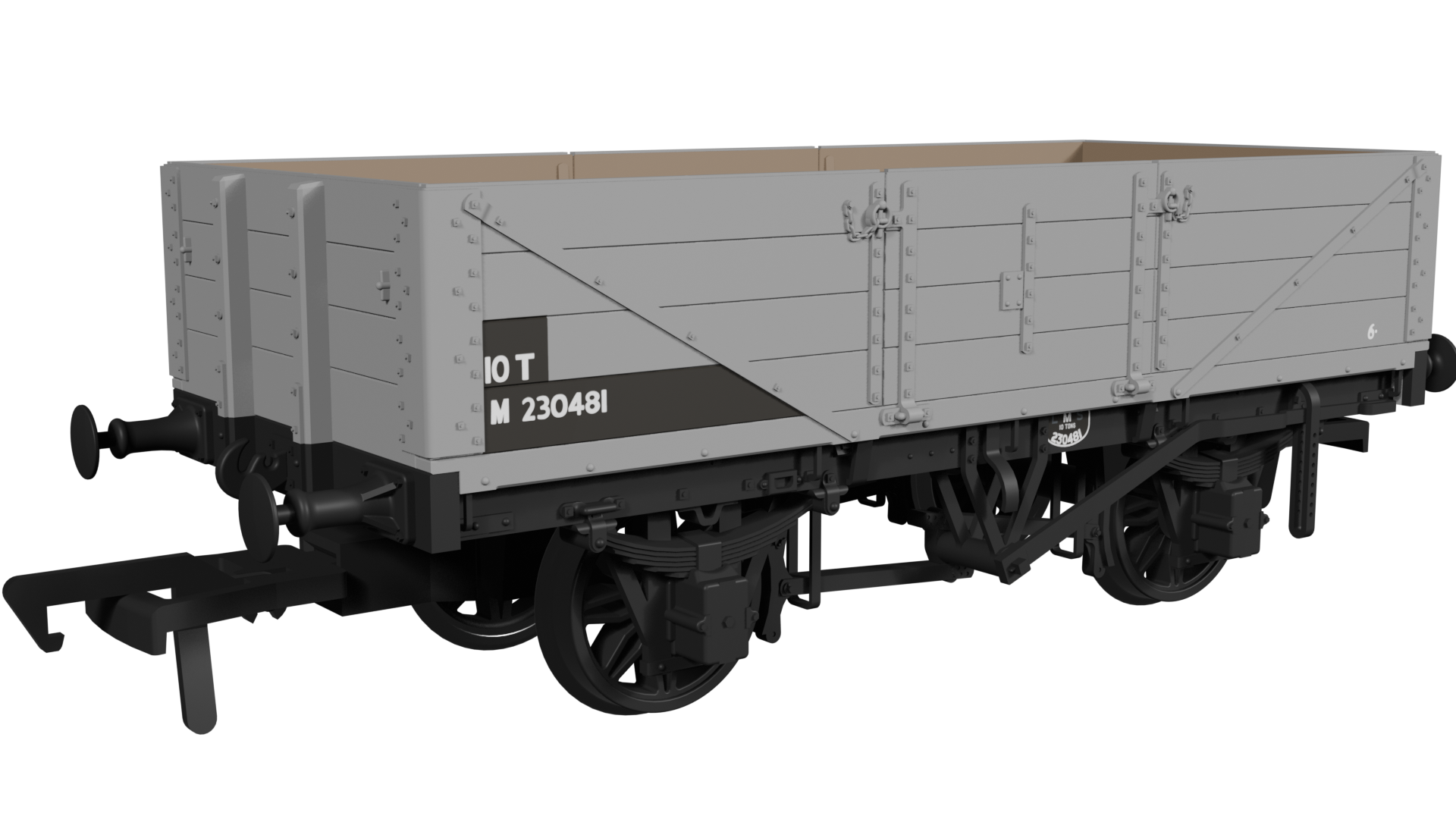 950010 LNWR D84 4-Plank Open – No.M230481 BR Grey (image for) 950010 LNWR D84 4-Plank Open – No.M230481 BR Grey