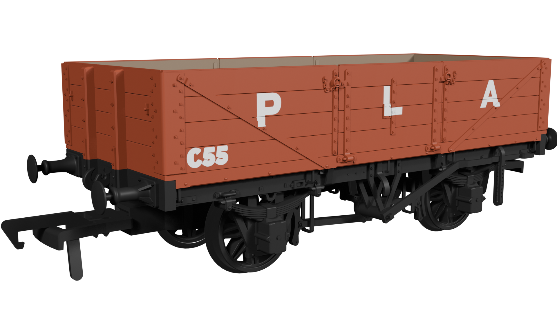 950012 LNWR D84 4-Plank Open – No.C55 PLA (image for) 950012 LNWR D84 4-Plank Open – No.C55 PLA
