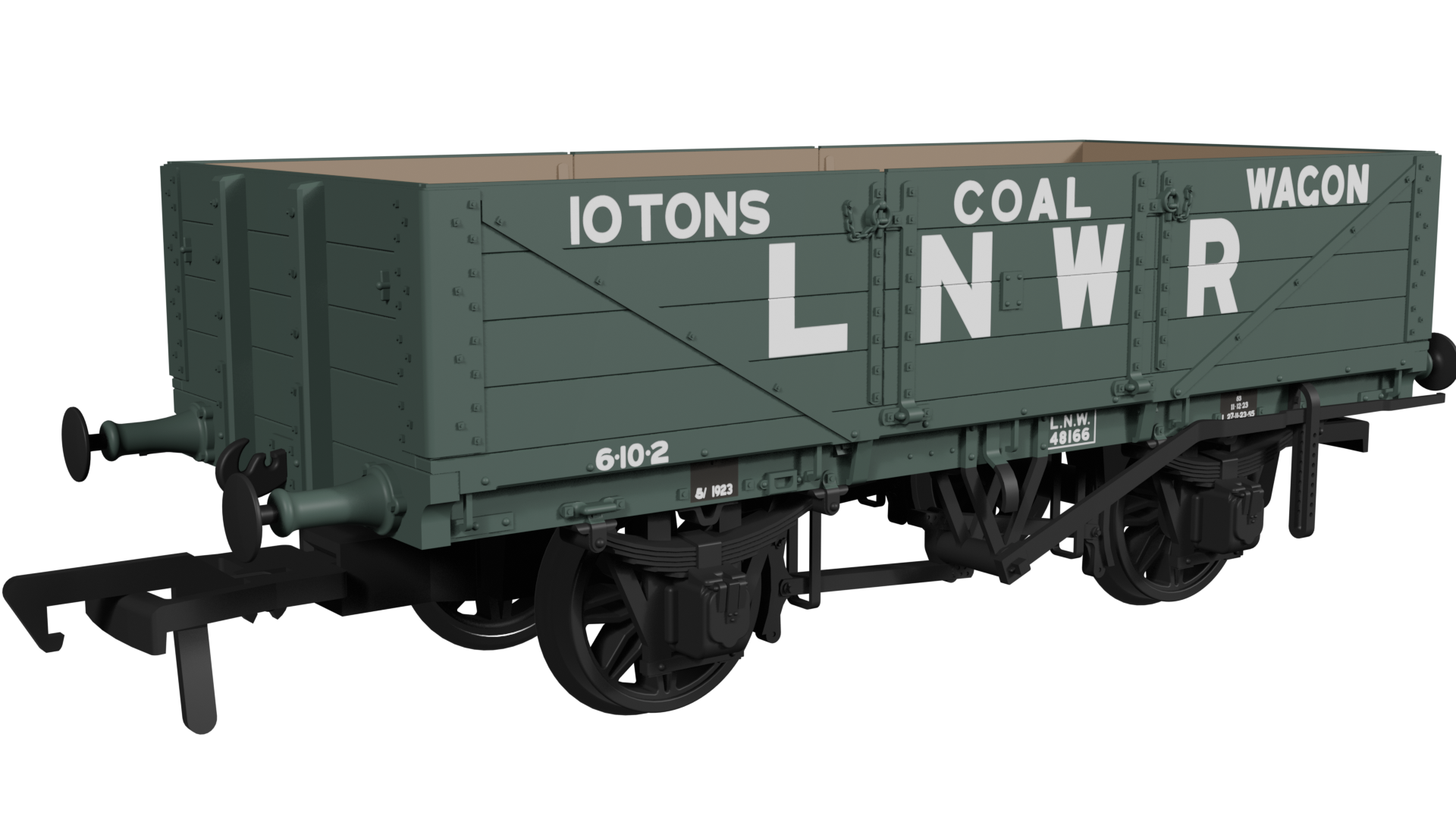 950013 LNWR D90 4-Plank Open – No.48166 LNWR Loco Coal (image for) 950013 LNWR D90 4-Plank Open – No.48166 LNWR Loco Coal