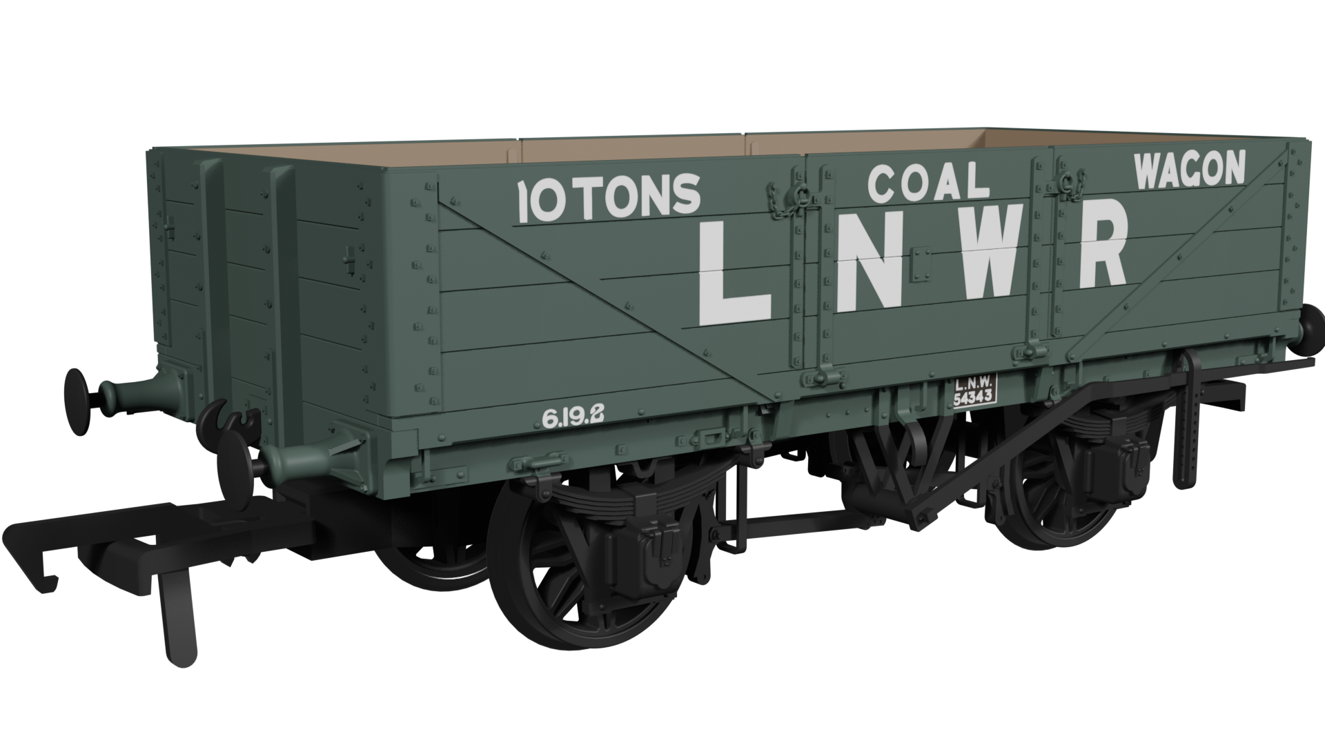 950014 LNWR D90 4-Plank Open – No.54343 LNWR Loco Coal (image for) 950014 LNWR D90 4-Plank Open – No.54343 LNWR Loco Coal