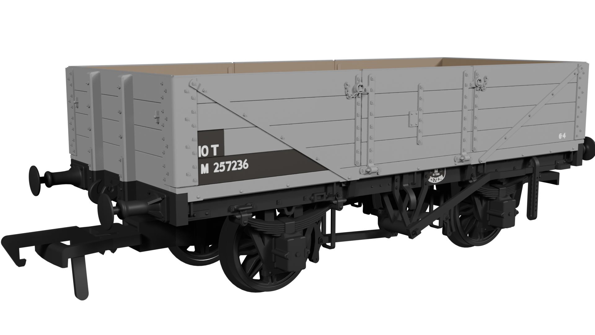 950017 LNWR D90 4-Plank Open – No.257236 BR Grey (image for) 950017 LNWR D90 4-Plank Open – No.257236 BR Grey