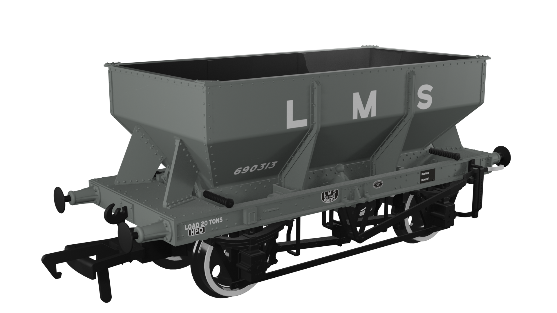 963001 LMS Iron Ore Hopper – LMS (pre-36) No.690313 (image for) 963001 LMS Iron Ore Hopper – LMS (pre-36) No.690313