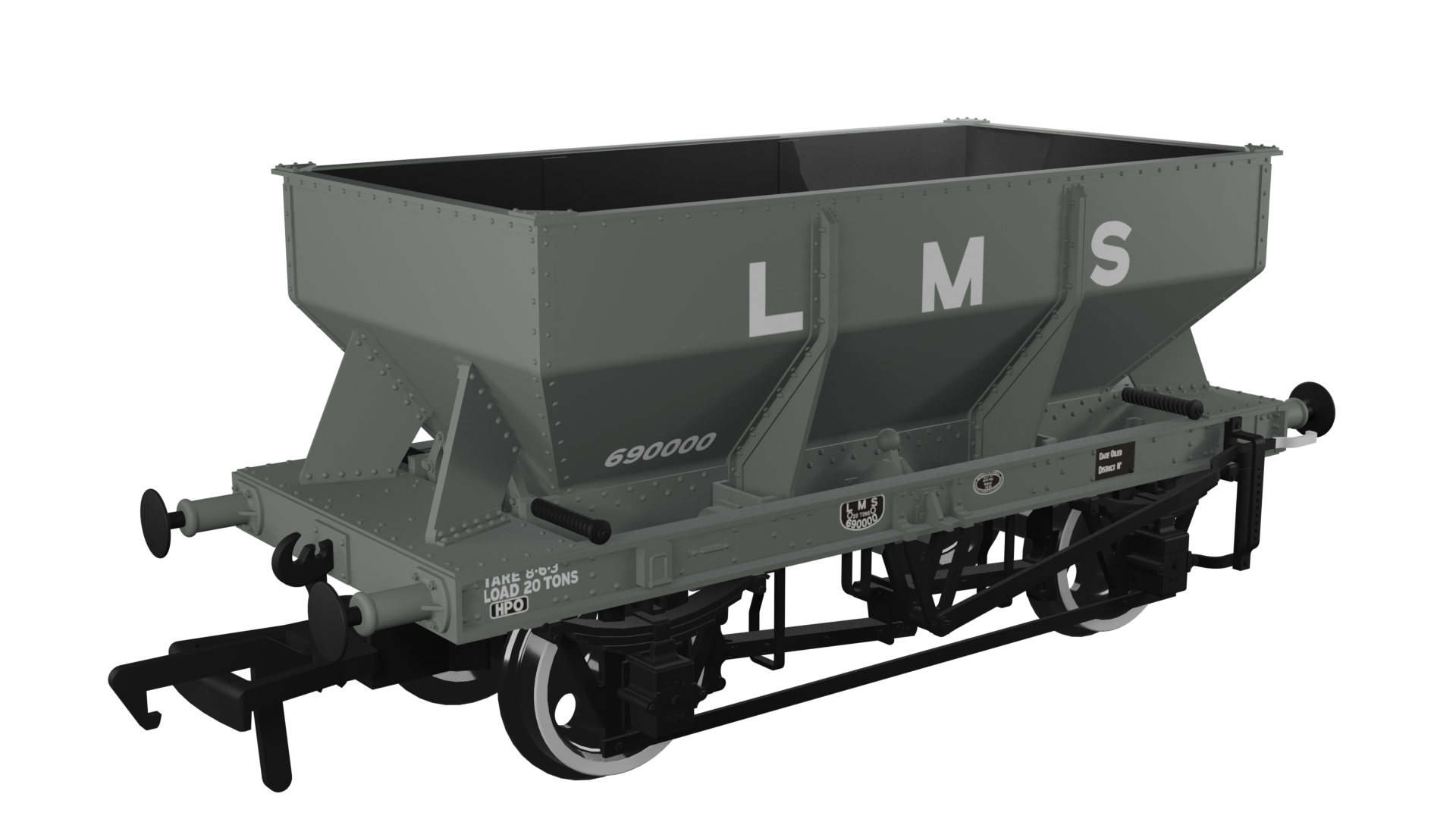 963003 LMS Iron Ore Hopper – LMS (pre-36) No.690000 (image for) 963003 LMS Iron Ore Hopper – LMS (pre-36) No.690000