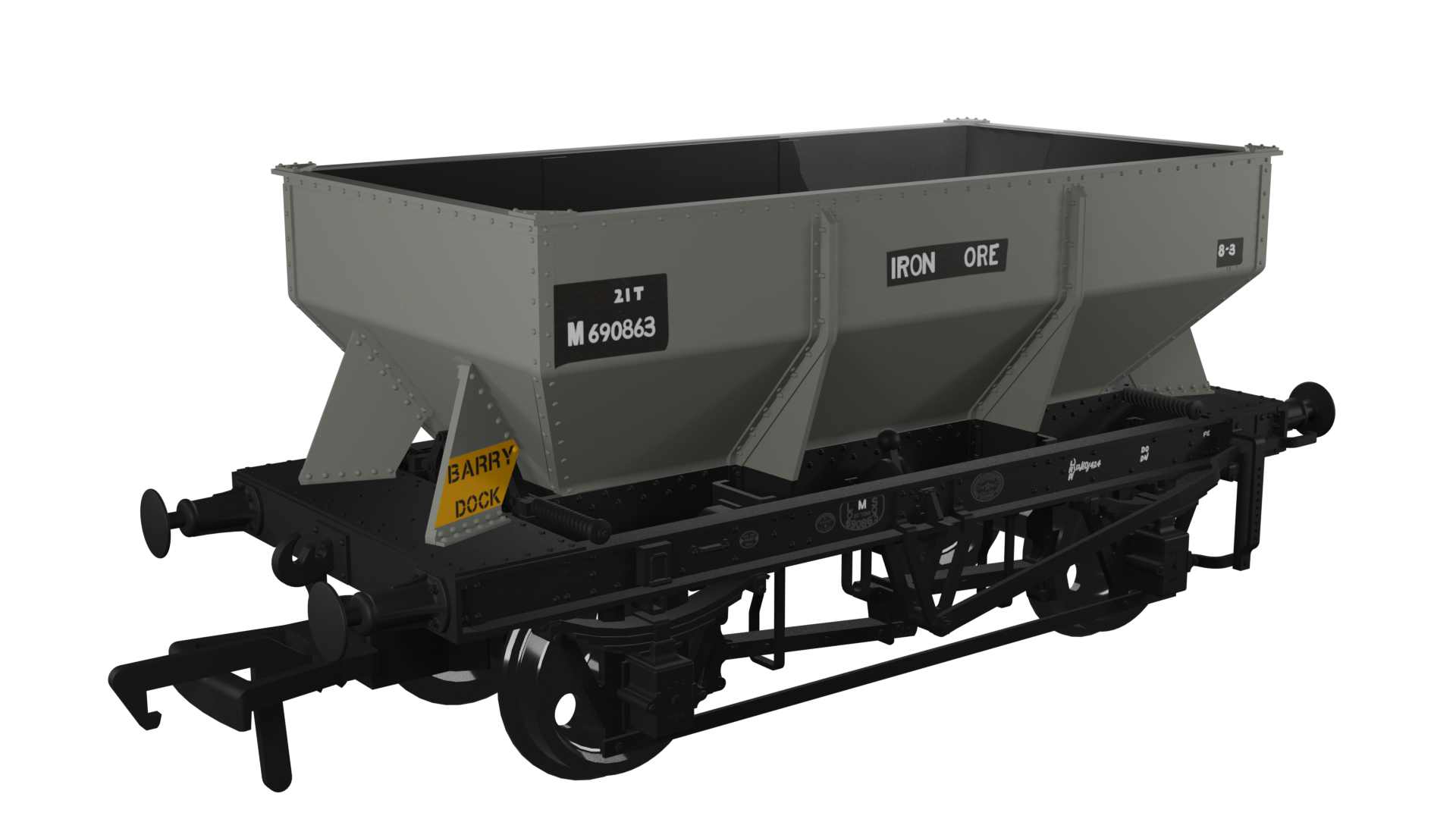 963008 LMS Iron Ore Hopper – BR (Iron Ore) No.M690863 (image for) 963008 LMS Iron Ore Hopper – BR (Iron Ore) No.M690863