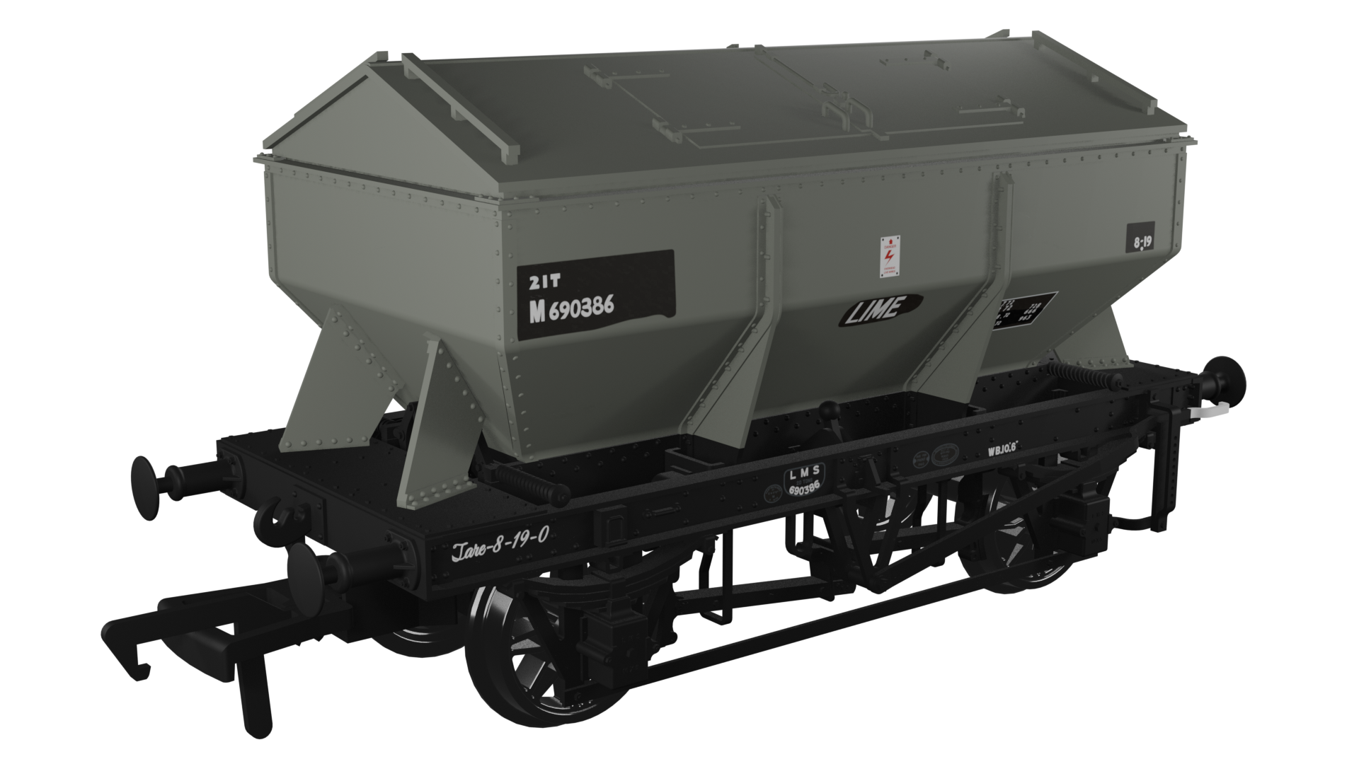 963012 LMS Iron Ore Hopper – BR (Lime) No.M690386 (image for) 963012 LMS Iron Ore Hopper – BR (Lime) No.M690386
