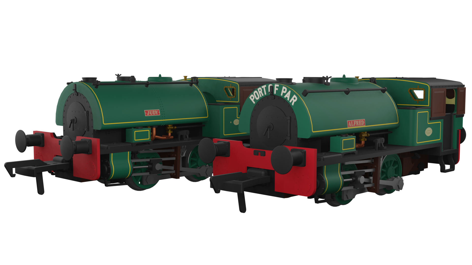 968001 Port of Par Bagnalls Twin Pack – Lined Dark Green (image for) 968001 Port of Par Bagnalls Twin Pack – Lined Dark Green