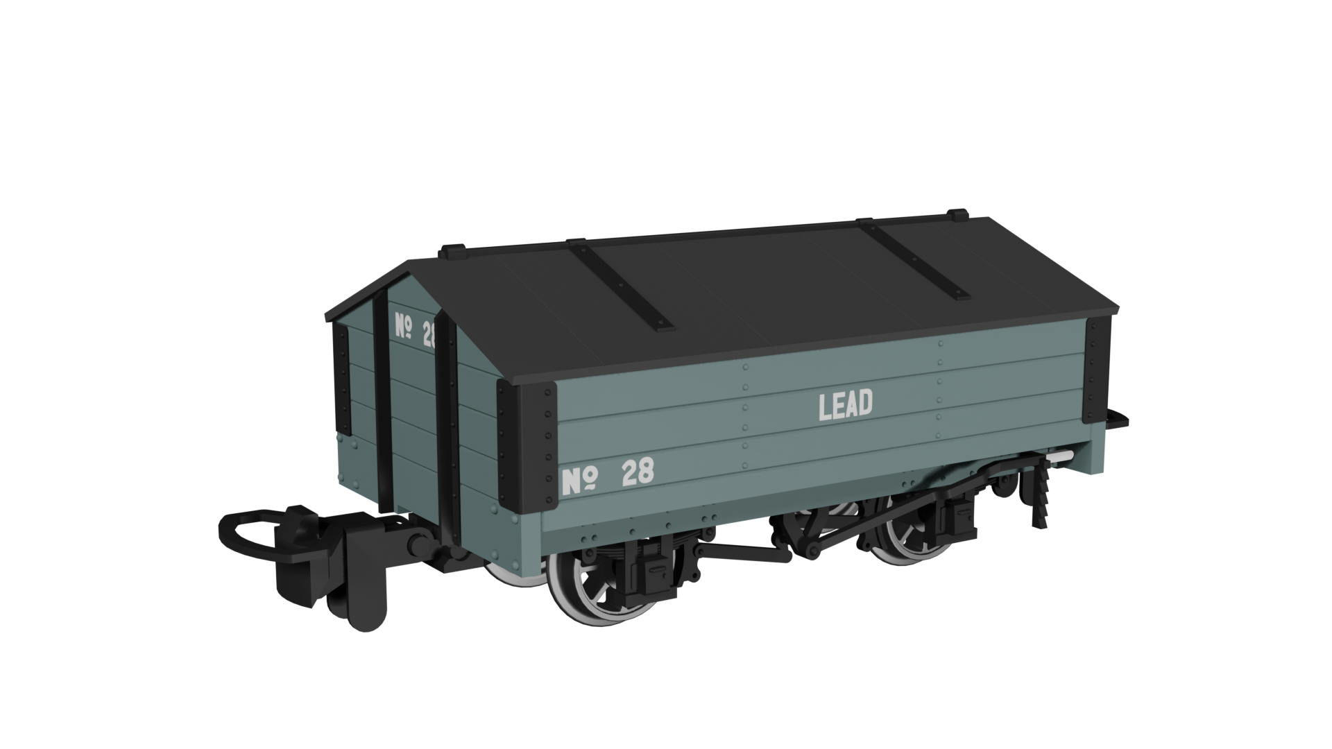 990404 Peaked Roof Van – Grey ‘Lead’ No.28 (image for) 990404 Peaked Roof Van – Grey ‘Lead’ No.28