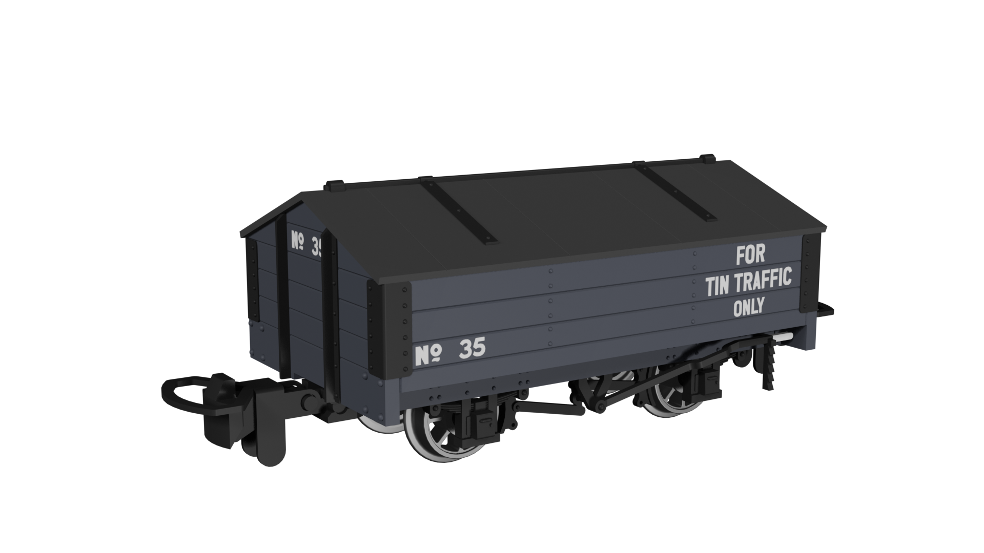 990407 Peaked Roof Van – Dark Grey ‘Tin’ No.35 (image for) 990407 Peaked Roof Van – Dark Grey ‘Tin’ No.35