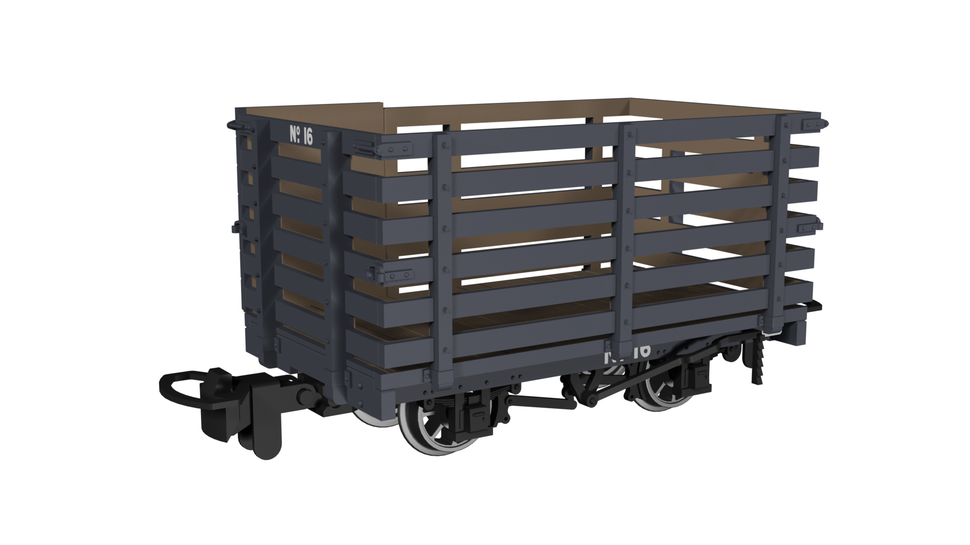 990602 Livestock Wagon – Plain Dark Grey No.16 (image for) 990602 Livestock Wagon – Plain Dark Grey No.16