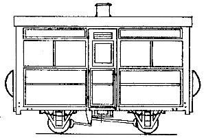 DM28 Single Compartment 4 Wheel Coach (based on V of R/G.V.T.) (image for) DM28 Single Compartment 4 Wheel Coach (based on V of R/G.V.T.)
