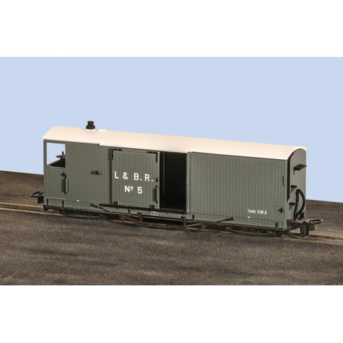 GR-240AO Peco L&B 8 Ton Bogie Goods Brake Van number 5 L&B Grey (image for) GR-240AO Peco L&B 8 Ton Bogie Goods Brake Van number 5 L&B Grey