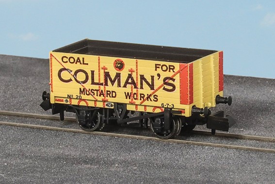 NR-7006P Peco 9ft 7 Plank Open Wagon Coleman's Mustard (image for) NR-7006P Peco 9ft 7 Plank Open Wagon Coleman's Mustard