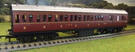 R4677B 57ft. LMS Maroon Non Corridor Brake Third (image for) R4677B 57ft. LMS Maroon Non Corridor Brake Third