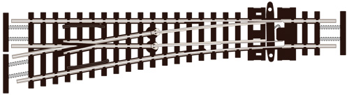 SLE392F Small radius left hand turnout (Electrofrog) (image for) SLE392F Small radius left hand turnout (Electrofrog)