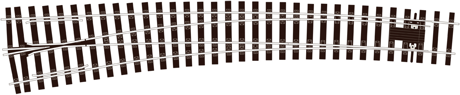 SL-E787BH Curved Turnout Left Hand (image for) SL-E787BH Curved Turnout Left Hand