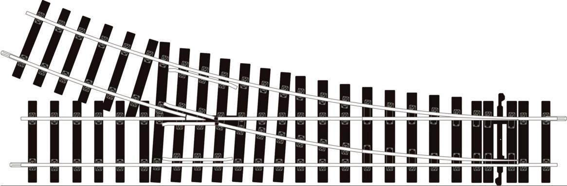 ST-U750 O Gauge Setrack Unifrog Right Hand Turnout (image for) ST-U750 O Gauge Setrack Unifrog Right Hand Turnout