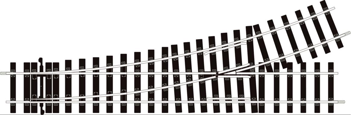 ST-U751 O Gauge Setrack Unifrog Left Hand Turnout (image for) ST-U751 O Gauge Setrack Unifrog Left Hand Turnout