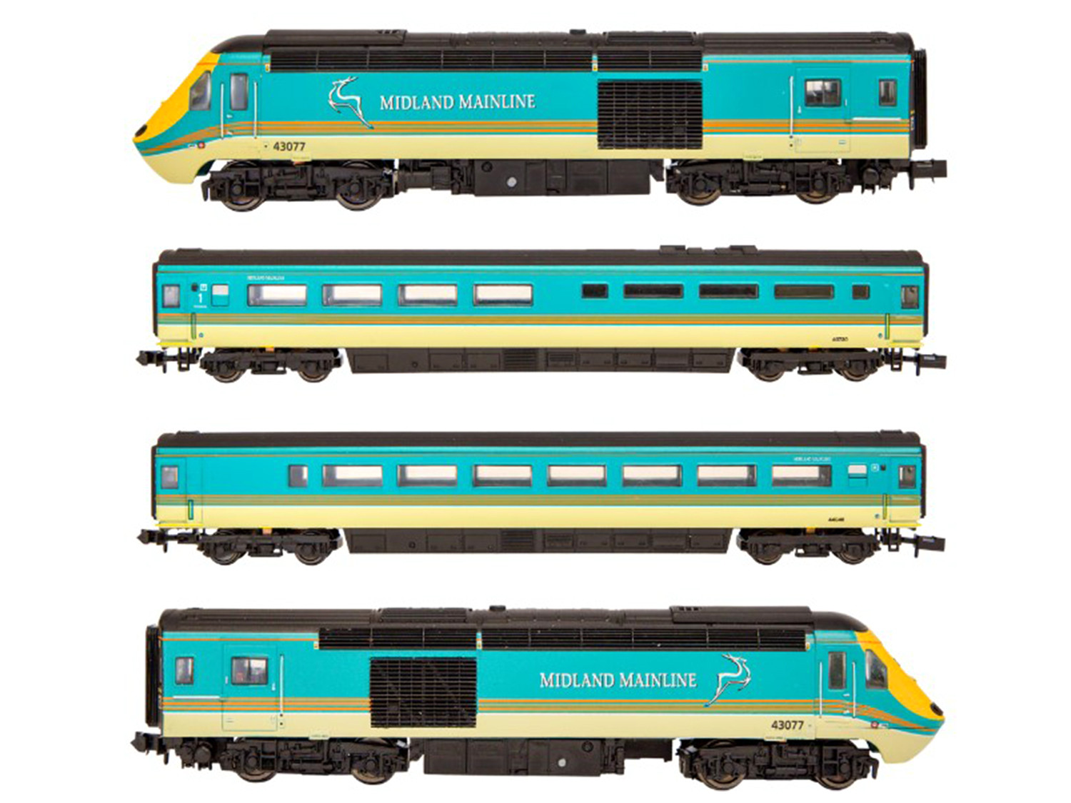 2D-019-015 CLASS 43 HST 4 CAR SET MIDLAND MAINLINE (image for) 2D-019-015 CLASS 43 HST 4 CAR SET MIDLAND MAINLINE