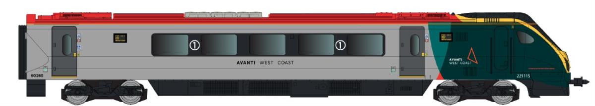 2D-023-005 Class 221 115 Avanti West Coast Red Power Car Roof (image for) 2D-023-005 Class 221 115 Avanti West Coast Red Power Car Roof