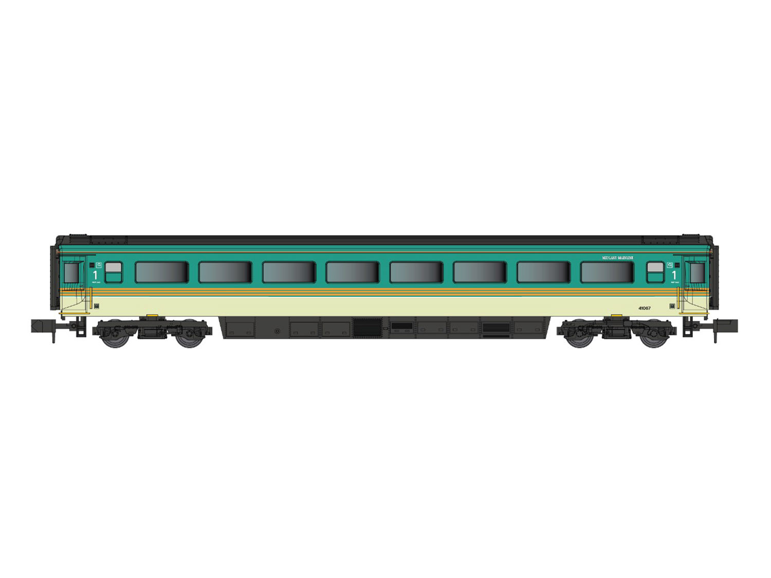 2P-008-001 MK3 HST 1ST CLASS COACH MIDLAND MAINLINE 41067 (image for) 2P-008-001 MK3 HST 1ST CLASS COACH MIDLAND MAINLINE 41067