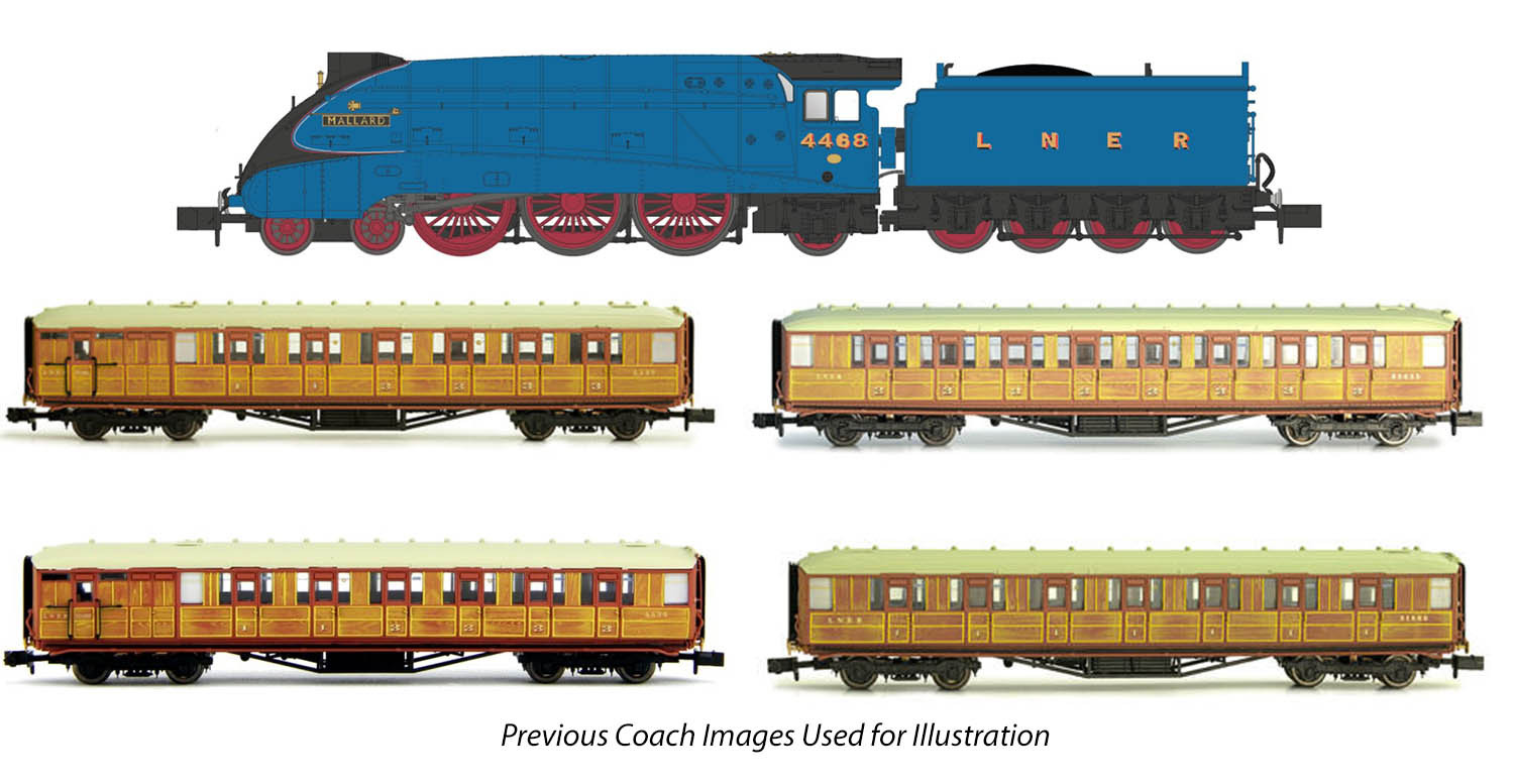 2S-008-016 A4 4468 'Mallard' LNER Blue Train Pack (image for) 2S-008-016 A4 4468 'Mallard' LNER Blue Train Pack