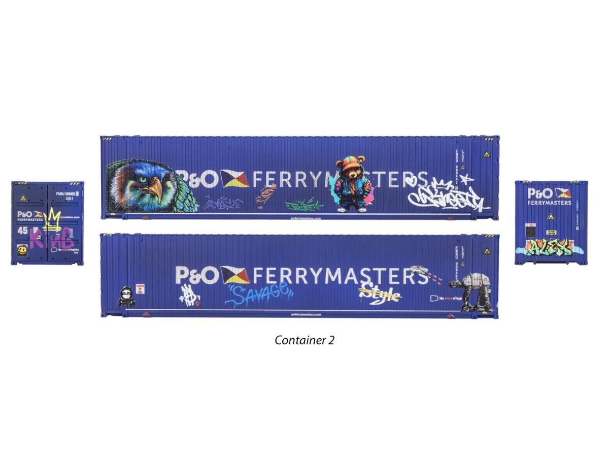 4F-028-168 45FT CONTAINER PACK (2) P&O FERRYMASTERS GRAFFITI (image for) 4F-028-168 45FT CONTAINER PACK (2) P&O FERRYMASTERS GRAFFITI