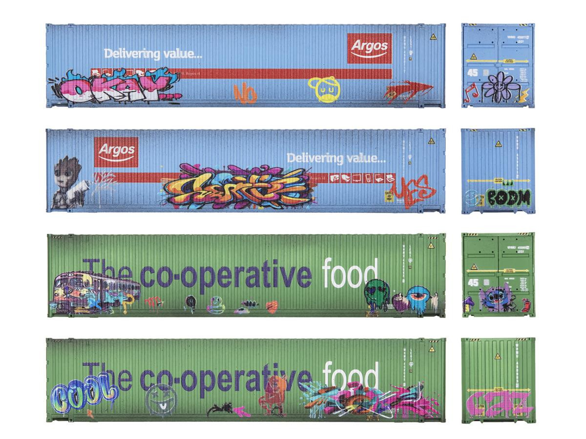 4F-028-216 45FT HI-CUBE CONTAINER SET (2) ARGOS/CO-OP GRAFFITI (image for) 4F-028-216 45FT HI-CUBE CONTAINER SET (2) ARGOS/CO-OP GRAFFITI