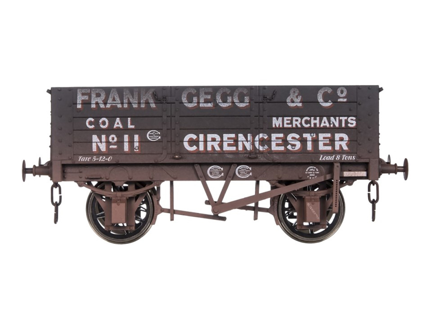 7F-052-011W 5 PLANK WAGON 9' WHEELBASE FRANK GEGG 11 WEATHERED (image for) 7F-052-011W 5 PLANK WAGON 9' WHEELBASE FRANK GEGG 11 WEATHERED