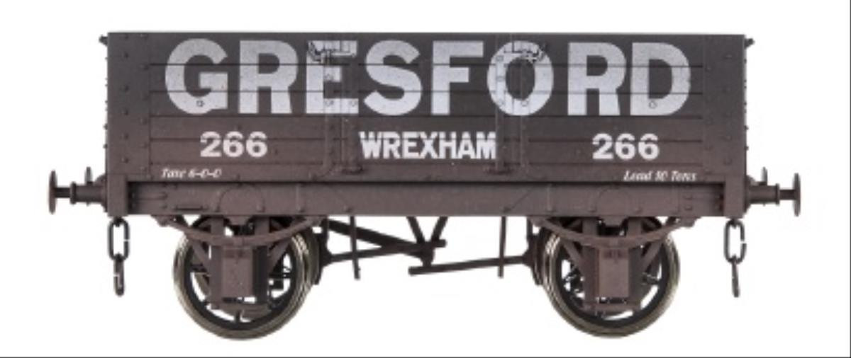 7F-052-012W 5 PLANK WAGON GRESFORD WREXHAM 266 WEATHERED (image for) 7F-052-012W 5 PLANK WAGON GRESFORD WREXHAM 266 WEATHERED